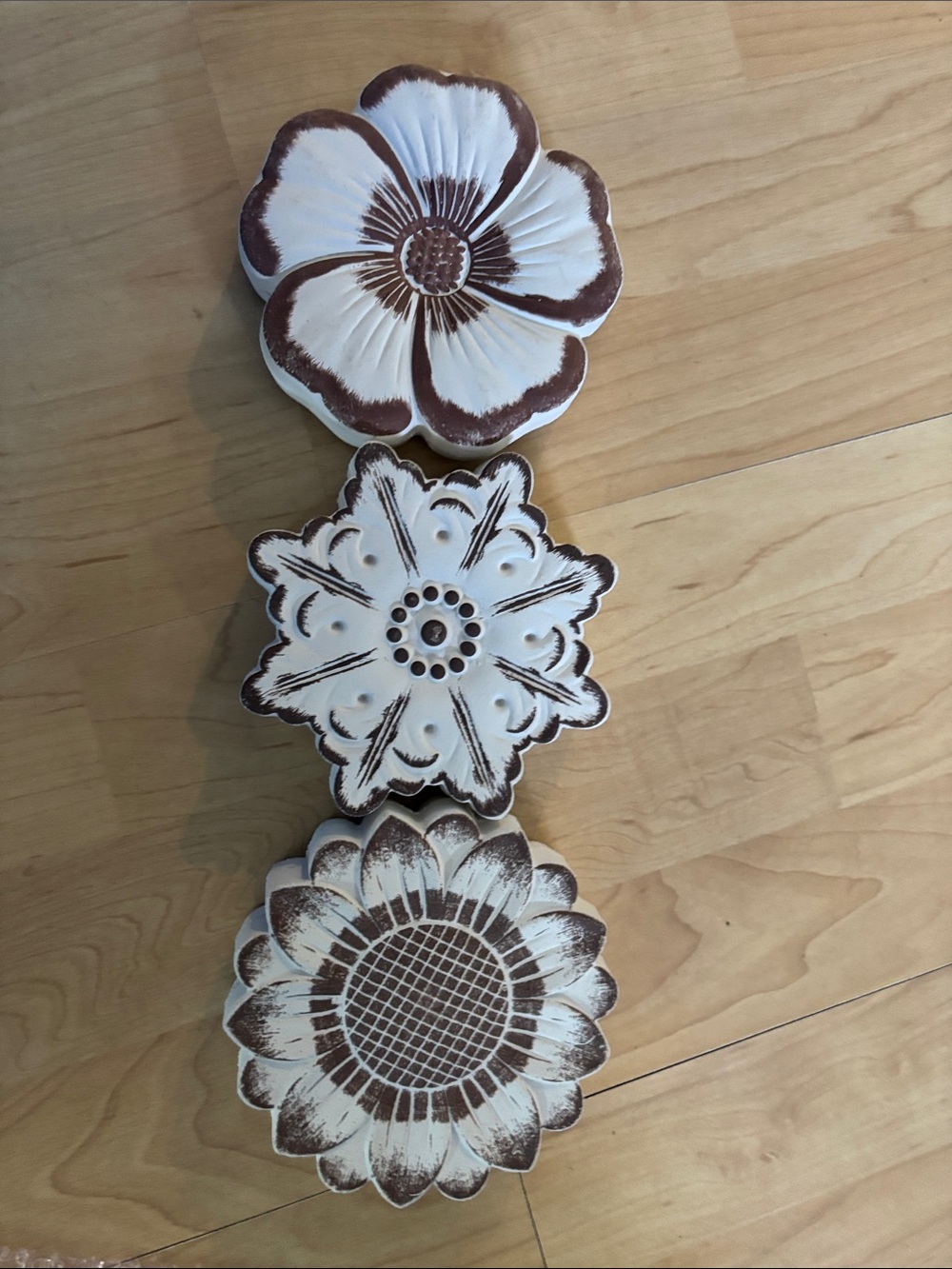 Floral Window Decal Set - Brown and White Home Wall Decor